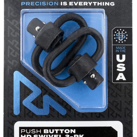 Rival Arms RA-RA92S1A HD Swivel Set  Black Manganese Phosphate Steel with 1.5" Loops & Push Button