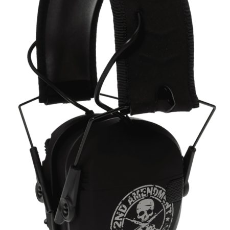 Walker's GWPRSEMFS2A Razor Slim Electronic Freedom Muff 23 dB Over the Head Black w/Distressed 2nd Amendment Polymer