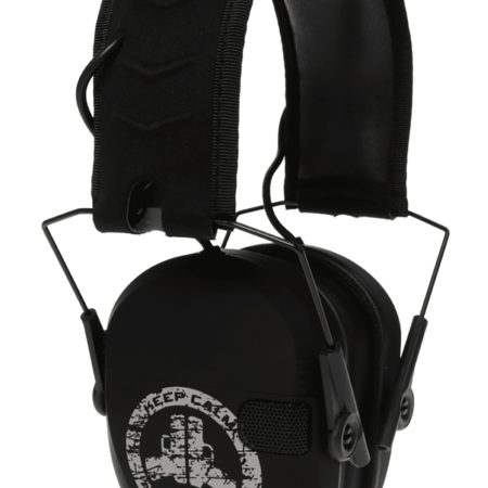 Walker's GWPRSEMFSKCCO Razor Slim Electronic Freedom Muff 23 dB Over the Head Black w/Distressed Carry On Logo Polymer