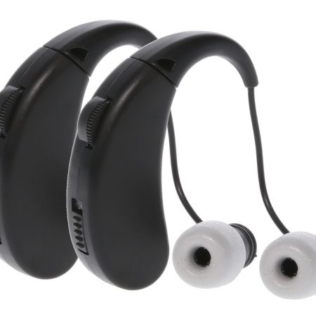 Walker's GWPRCHUE2PK Ultra Ear BTE Hearing Enhancer 22 dB Behind the Ear Rechargeable 2 Pack