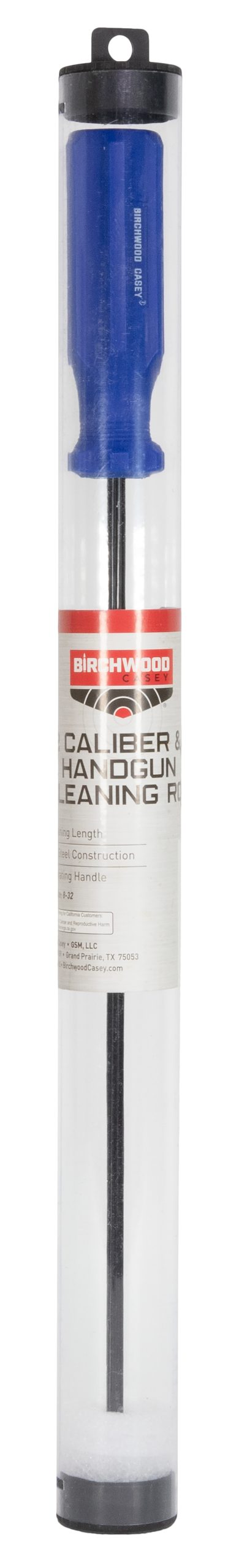 Birchwood Casey 41409 Cleaning Rod Steel 22 Cal Handgun Firearm 12" Long Includes Reusable Storage Tube