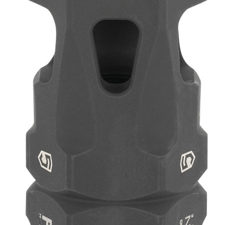 Phase 5 Weapon Systems FATMAN9MM FATman Hex Brake Black Parkerized Steel with 1/2"-36 tpi Threads & 3" OAL for 9mm, 7.62x39mm, 6.8mm AR-Platform
