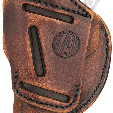 1791 Gunleather 4WH1VTGR 4-Way IWB/OWB Size 01 Vintage Leather Belt Clip Fits 1911 3-4" Right Hand