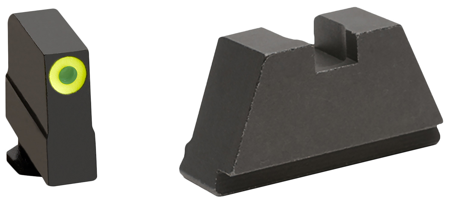 AmeriGlo GL691 Optic Compatible Sight Set for Glock 3XL Tall Green Tritium Lumigreen Outline Front Sight-Black Rear Sight