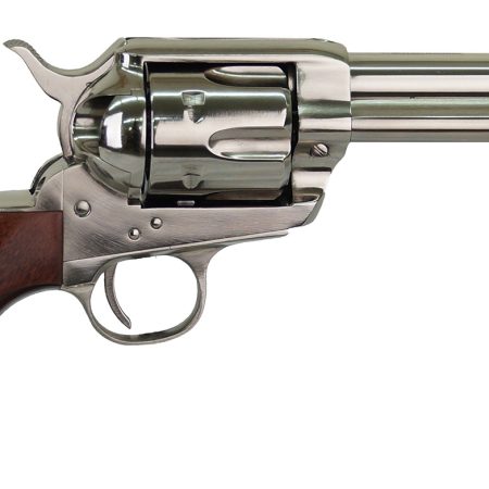 Cimarron PPP357N Pistolero  38 Special/357 Mag 6 Shot, 4.75" Nickel-Plated Steel Barrel, Cylinder & Frame, Wide Front Sight, Smooth Walnut Grip