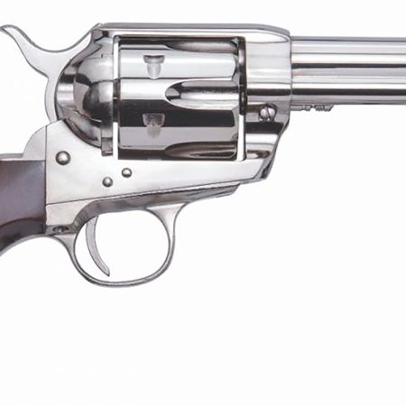 Cimarron PPP45N Pistolero  45 Colt (LC) 6 Shot, 4.75" Nickel-Plated Steel Barrel, Cylinder & Frame, Wide Front Sight, Smooth Walnut Grip