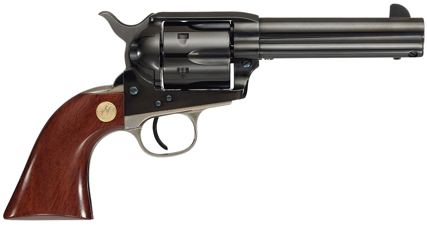 Cimarron MP410B1401 Pistoleer 45 Colt (Long Colt) 6 Shot 4.75" Blued Stainless Steel Barrel, Blued Cylinder, Blued Steel Frame, Walnut Grip, Exposed Hammer