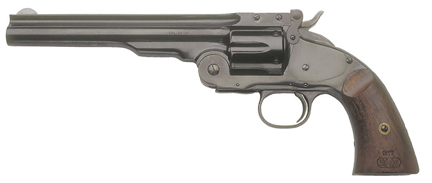 Cimarron CA850 No. 3 Schofield 45 Colt (Long Colt) 6 Shot 7" Matte Black Stainless Steel Barrel, Cylinder & Frame, Walnut Grip, Exposed Hammer