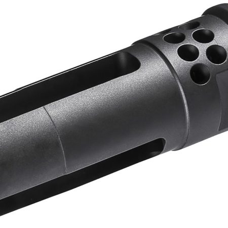 SureFire WARCOMP7625824 Warcomp QD Flash Hider 30 Cal (7.62mm) 5/8"-24 tpi, Open Tine 3-Prong, Ported Black Stainless Steel for AR/M4-Platform (SOCOM Suppressor Compatible)