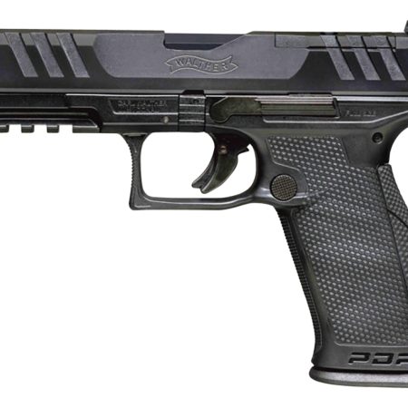 Walther Arms 2858134 PDP Optic Ready 9mm Luger Caliber with 5" Barrel, 10+1 Capacity, Black Finish Picatinny Rail Frame, Serrated/Optic Cut Black Steel Slide & Performance Duty Textured Polymer Grip