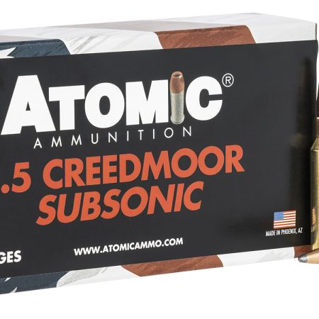 Atomic Ammunition 00482 Rifle Subsonic 6.5Creedmoor 129gr Jacket Hollow Point 20 Per Box/10 Case