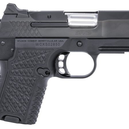 Wilson Combat SFX8SCR3 SFX9 Sub-Compact 9mm Luger 10+1 15+1 3.25" Stainless Steel Barrel, Black DLC Serrated Stainless Steel Slide, Black Aluminum Frame w/Beavertail & Picatinny Rail, Black G10 Grip