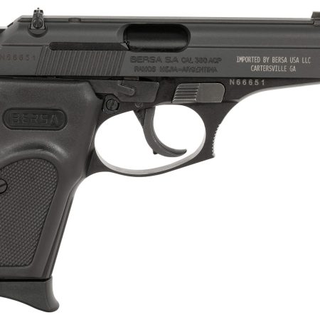 Bersa T380M8X Thunder  Micro-Compact Frame 380 ACP 8+1 3.50" Black Steel Threaded Barrel, Matte Black Steel Serrated Slide, Matte Black Aluminum Frame, Black Rubber Grip, Right Hand