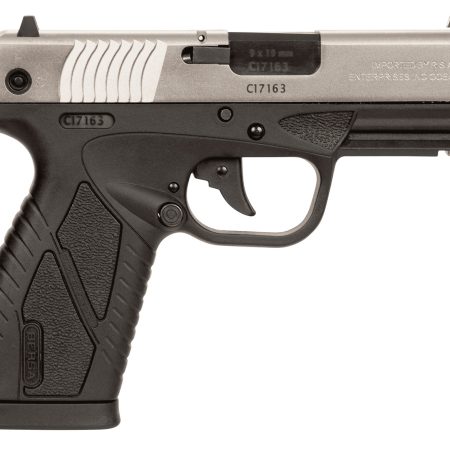 Bersa BP9DTCC BPCC  Sub-Compact Frame 9mm Luger 8+1 3.30" Black Steel Barrel, Nickel Cerakote Serrated Steel Slide, Matte Black Polymer Frame w/Picatinny Rail