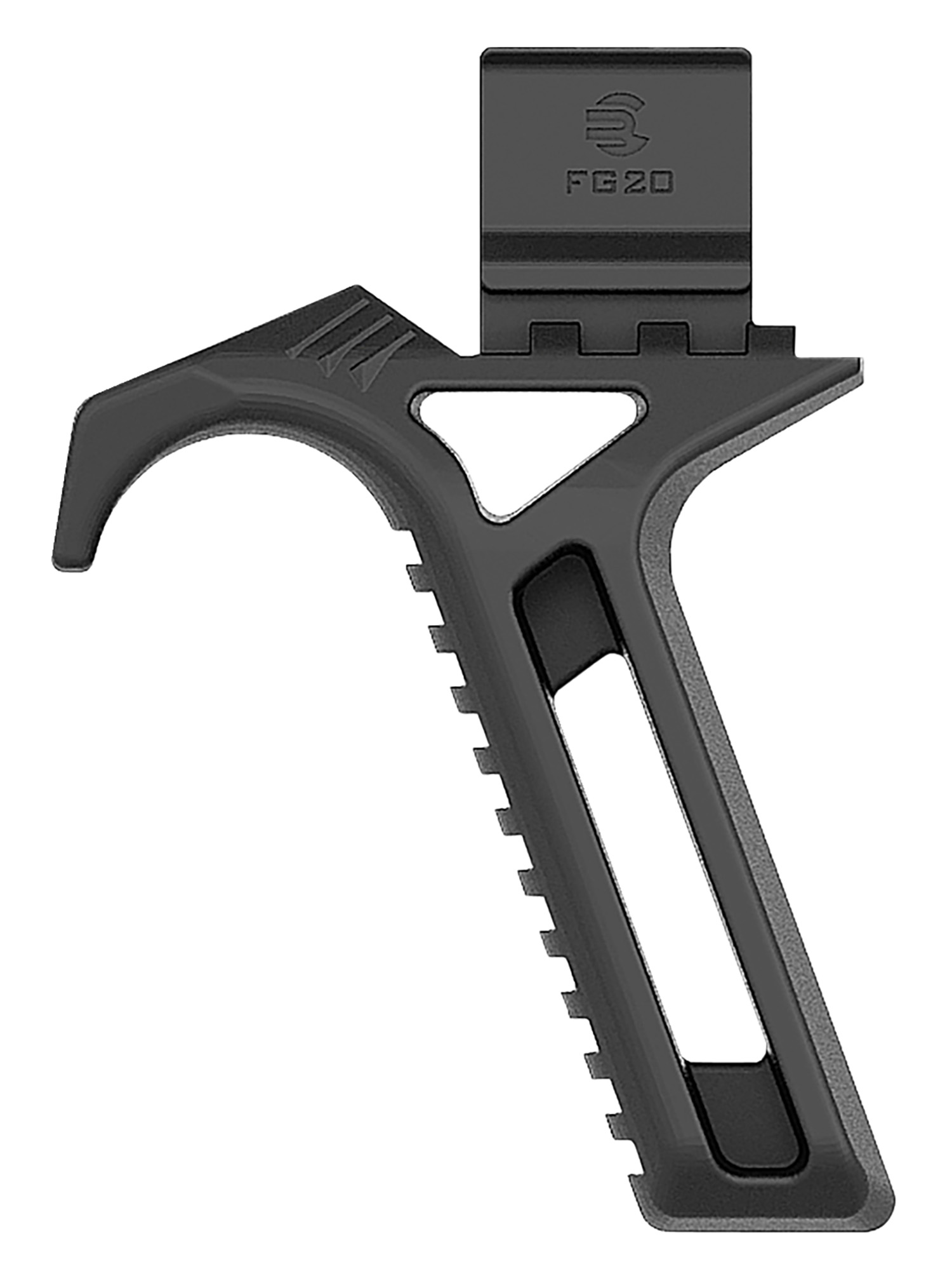 Recover Tactical FG2001 FG20 Black Polymer Angled Grip compatible with 20/20N, 20/21, 20/22 & 20/80 Stabilizers