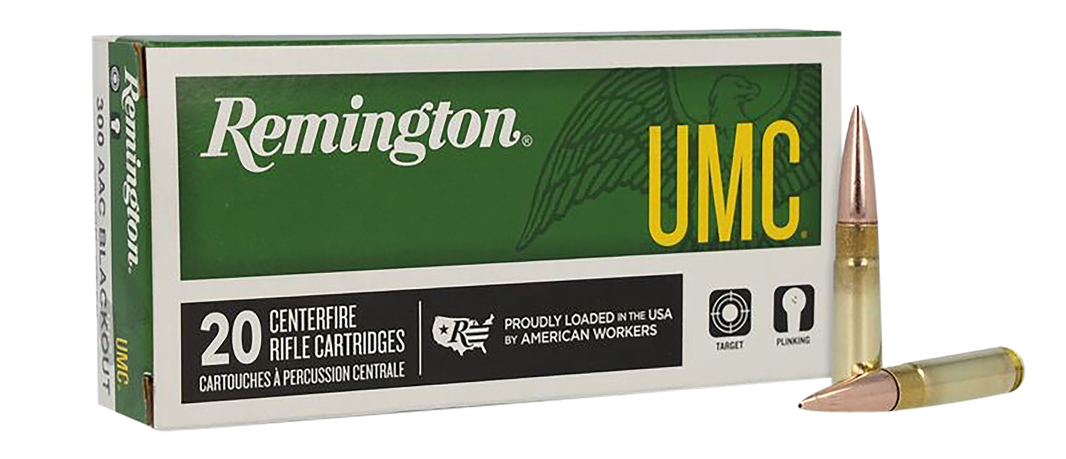 Remington Ammunition 26854 UMC 300Blackout 150gr Full Metal Jacket 20 Per Box/10 Case