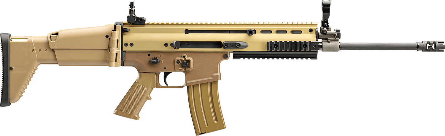 FN 986012 SCAR 16s NRCH 5.56x45mm NATO 16.25" Barrel 10+1, Flat Dark Earth Anodized Receiver, FDE Telescoping Side-Folding Stock With Adjustable Cheekpiece, Optics Ready