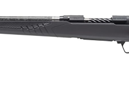 Savage Arms 57719 110 UltraLite Full Size 6.5 PRC 2+1 24" Carbon Fiber Threaded Barrel, Black Melonite Drilled & Tapped Stainless Steel Receiver, Adj AccuStock Matte Gray Synthetic Stock, Left Hand