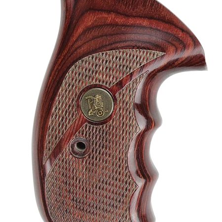 Pachmayr 63040 Renegade Grip Checkered Rosewood Laminate with Finger Grooves for S&W N Frame