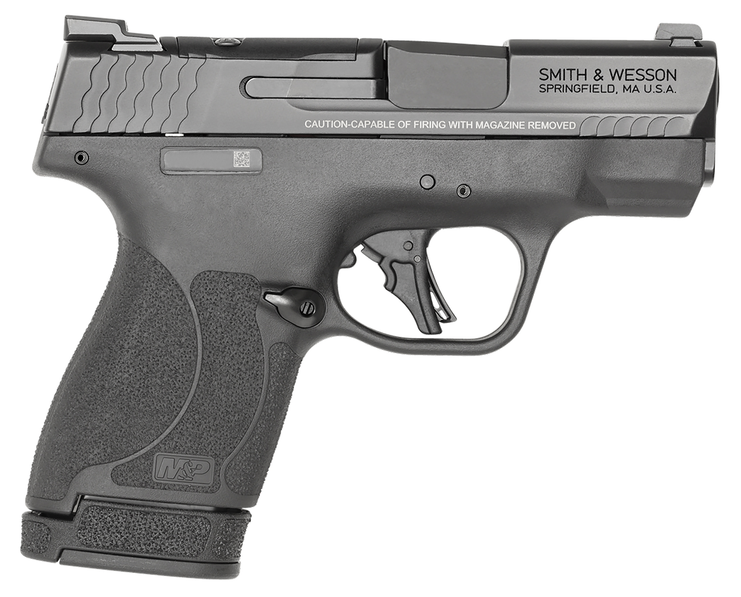 Smith & Wesson 13536 M&P Shield Plus Micro-Compact Frame 9mm Luger 13+1, 3.10" Black Armornite Steel Barrel & Optic Cut/Serrated Stainless Steel Slide, Matte Black Polymer Frame, Thumb Safety