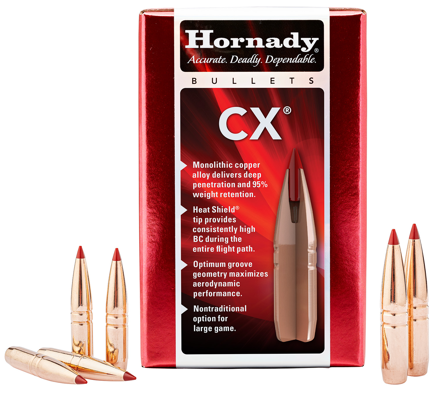 Hornady 254104 CX 25 Cal .257 90 gr Boat Tail 50 Per Box/ 25 Case