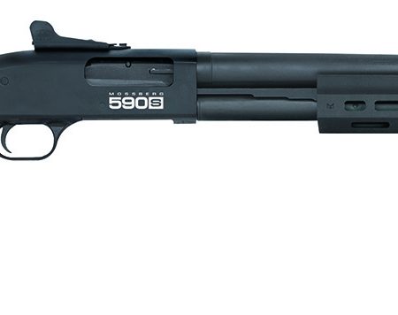 Mossberg 51602 590S  Full Size 12 Gauge Pump 3" 13+1 20" Matte Blued Steel Barrel, Black Anodized Engraved Stainless Steel Receiver, Black Synthetic Stock, Right Hand, Accu-Choke