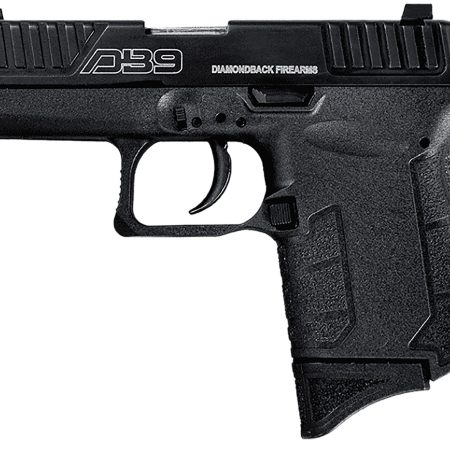 Diamondback DB0200P001 DB9 Gen4 Micro-Compact Frame 9mm Luger 6+1, 3.10" Stainless Steel Barrel, Black Serrated Stainless Steel Slide, Black Polymer Frame w/Beavertail & Grip