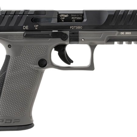 Walther Arms 2858371 PDP  9mm Luger 18+1 4.50" Black Polygonal Rifled Barrel, Black Optic Ready/Serrated Slide, Gray Polymer Frame w/Picatinny Rail, Black Performance Duty Texture Grips, Ambidextrous