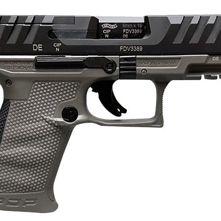 Walther Arms 2858436 PDP  Compact Frame 9mm Luger 15+1 4" Black Steel Barrel, Black Optic Ready/Serrated Steel Slide, Gray Polymer Frame w/Picatinny Rail, Textured Polymer Grip, Ambidextrous