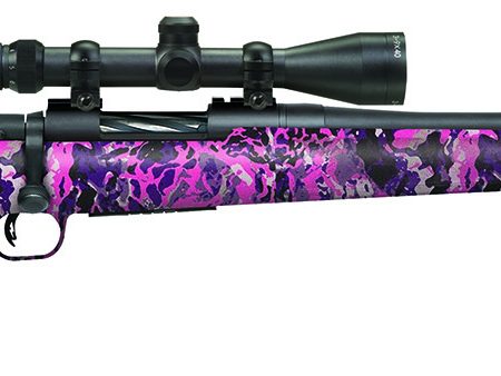 Mossberg 28142 Patriot Super Bantam 243 Win Caliber with 5+1 Capacity, 20" Fluted Barrel, Matte Blued Metal Finish & Muddy Girl Wild Synthetic Stock Right Hand (Youth) Includes 3-9x40mm Scope