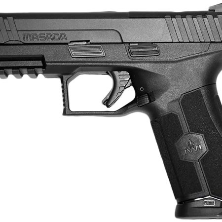 IWI US M9ORP10NS MASADA  Full Size 9mm Luger 10+1, 4.10" Black Button Rifled Steel Barrel, Black Optic Ready/Serrated Steel Slide, Black Polymer Frame w/Picatinny Rail, Ambidextrous