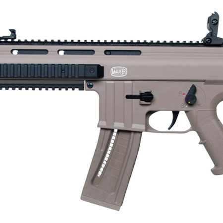 Mauser Rimfire 4150014 M-15  22 LR 22+1 16.50" Barrel w/Flash Hider, Steel Receiver w/Tan Finish, Flip Up Front & Rear Sights, Side Folding Stock w/Adjustable Cheekrest, Manual Thumb Safety