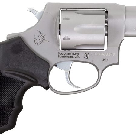 Taurus 232729 327  Small Frame 327 Federal Mag 6rd 2" Matte Stainless Steel Barrel, Cylinder & Frame, Black Finger Groove Rubber Grip, Hammer Safety