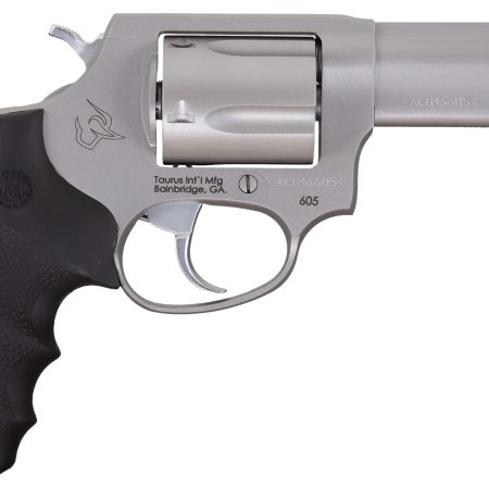 Taurus 2-60539NS 605 Defender Small 357 Mag/38 Special +P 5 Shot 3" Matte Stainless Steel Barrel, Cylinder & Frame, Hogue Finger Grooved Grip, Transfer Bar Safety, Exposed Hammer