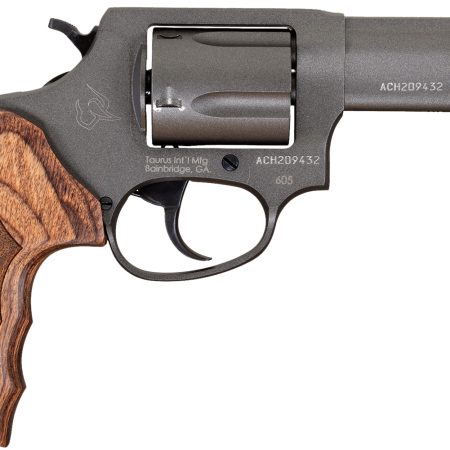 Taurus 2-6053CNS 605 Defender Small 357 Mag/38 Special +P 5 Shot 3" Tungsten Gray Cerakote Stainless Steel Barrel, Cylinder & Frame, Altamont Wood Grip, Transfer Bar Safety, Exposed Hammer