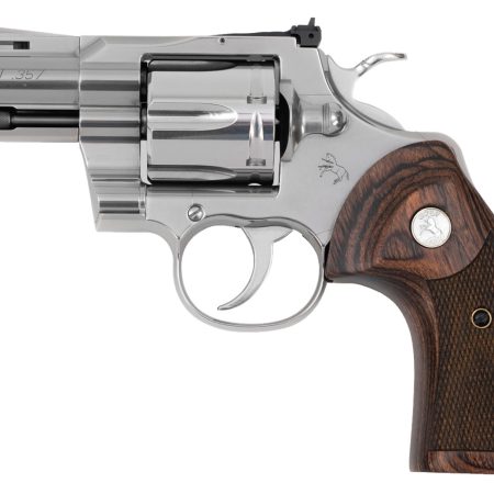 Colt Mfg PYTHONSP3WTS Python 38 Special 357 Mag 6 Shot 3" Stainless Recessed Target/Vent Rib Barrel, Cylinder & Frame, Walnut w/Colt Medallion Grip