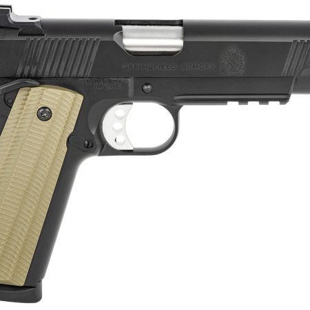Springfield Armory PO9230 1911 Operator 45 ACP 8+1 5" Barrel, Black Cerakote Carbon Steel Frame w/Beavertail, Integral Picatinny Acc. Rail, Serrated Slide, VZ G10 Grip