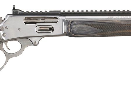 Marlin 70478 1895 Big Loop Full Size 45-70 Gov 6+1 19" Polished Stainless Steel Threaded Barrel, Polished Stainless Stainless Steel Receiver, Fixed Gray Laminate Stock