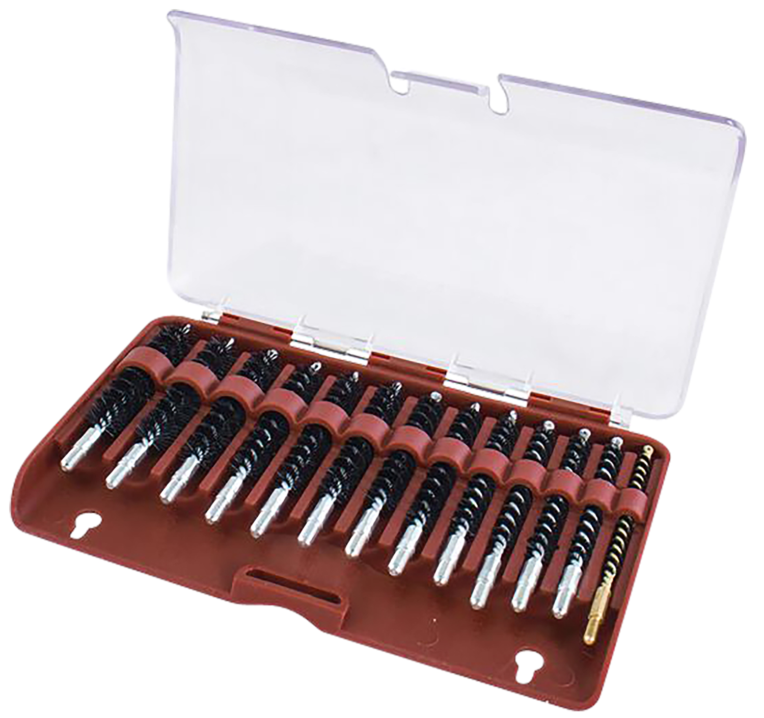 Tipton 615333 Bore Brush Set .17-.45 Cal Rifle Firearm 8-32/5-40 Thread Stainless Steel Nylon Bristles Bronze Includes Storage Box