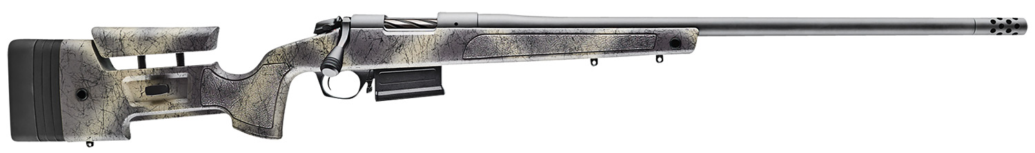Bergara Rifles B14SM359CF B-14 HMR Carbon Wilderness 6.5 PRC 3+1 24" Carbon Fiber Wrapped Barrel, Woodland Camo Molded with Mini-Chassis Stock, Right Hand