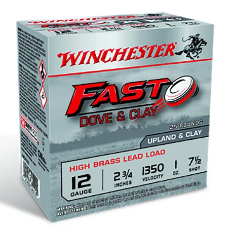 Winchester Ammo WFD127B Fast Dove & Clay High Brass 12Gauge 2.75" 1oz 7.5Shot 25 Per Box/10 Case