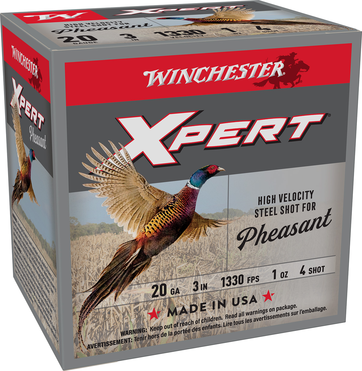 Winchester Ammo WEXP2034 Xpert Pheasant Lead Free High Velocity 20Gauge 3" 1oz 4Shot 25 Per Box/10 Case