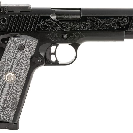 EAA GIRSAN 390098 MC1911 S Lux Full Size 45 ACP 8+,1 5" Black Steel Barrel, Black Chrome w/Engraving Serrated Slide, Black Chrome Engraved Steel Frame w/Beavertail, G10 Grips Ambidextrous