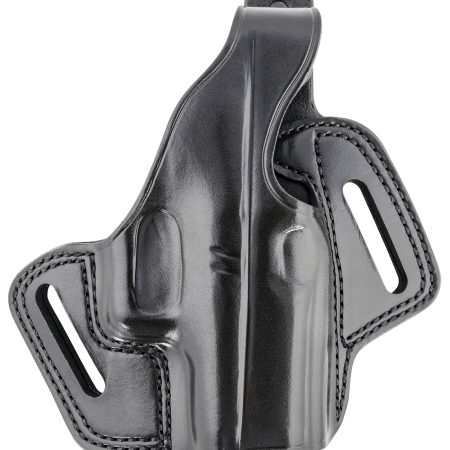 Galco FL800RB Fletch  OWB Black Leather Belt Slide Compatible w/Glock 43/43X, Springfield  Hellcat Belt Up to 1.75" Wide Right Hand