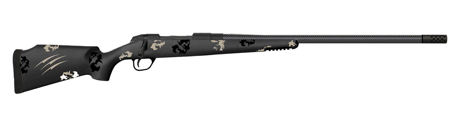Fierce Firearms FCTRG65PRC22BBO CT Rage 6.5 PRC Caliber with 3+1 Capacity, 22" Carbon Fiber Barrel, Black Cerakote Metal Finish & Blackout Camo Fixed Fierce Tech C3 Stock, Right Hand (Full Size)