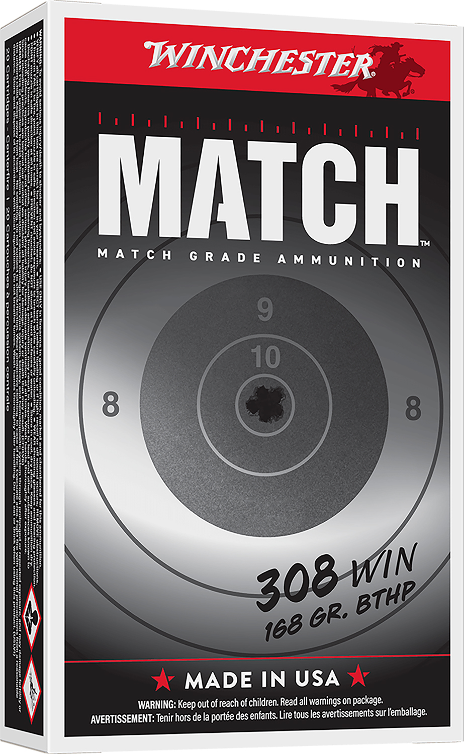 Winchester Ammo S308M Match 308Win 168gr Sierra MatchKing BTHP 20 Per Box/10 Case