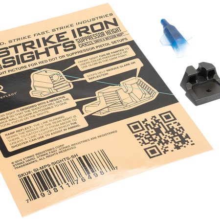 Strike Industries MP9SIGHTSSH Strike Iron Sights Black/Blank Front Sight Black/Blank Rear Sight Smith & Wesson M&P/M&P M2.0 Suppressor Height