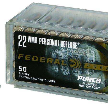 Federal PD22WMR1 Premium Personal Defense Punch 22WMR 45gr Jacketed Hollow Point 50 Per Box/60 Case