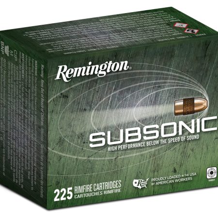 Remington Ammunition 21249 Subsonic Rimfire 22LR 40gr Hollow Point 225 Per Box/10 Case