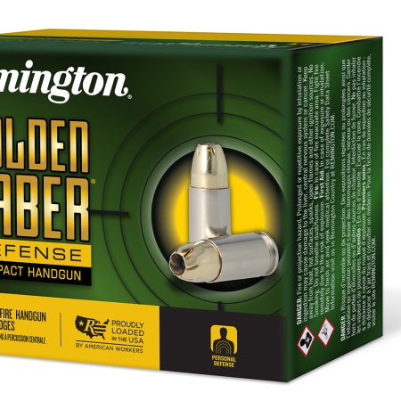 Remington Ammunition 27619 Golden Saber Defense 45ACP 230gr Brass Jacketed Hollow Point 20 Per Box/25 Case